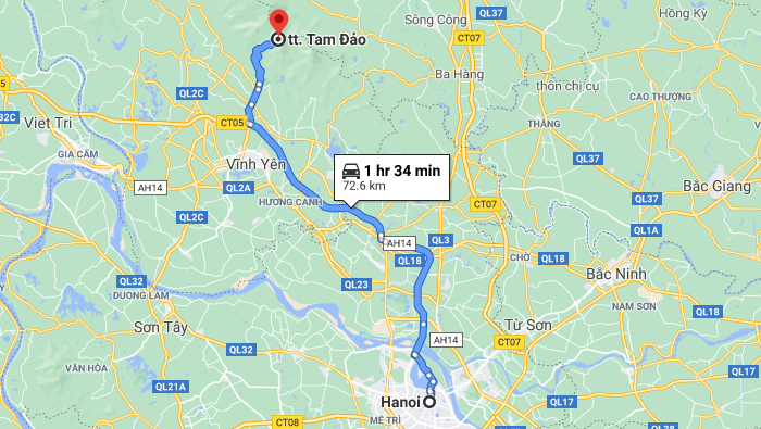 thuê xe 16 chỗ đi Tam Đảo