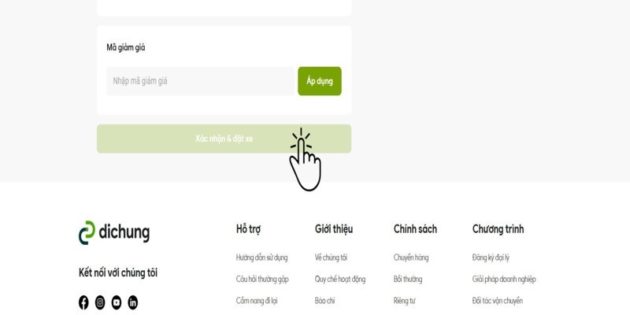 Nhấn nút xác nhận & đặt xe để đặt xe sân bay như ảnh