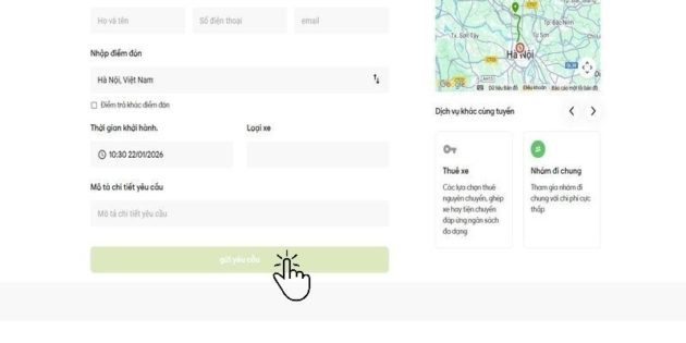 Nhấn nút gửi yêu cầu như ảnh