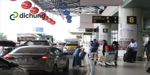 Hình ảnh taxi sân bay Nội Bài đón khách
